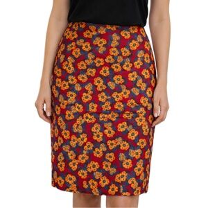 LulaRoe CASSIE Floral Red and Orange Skirt